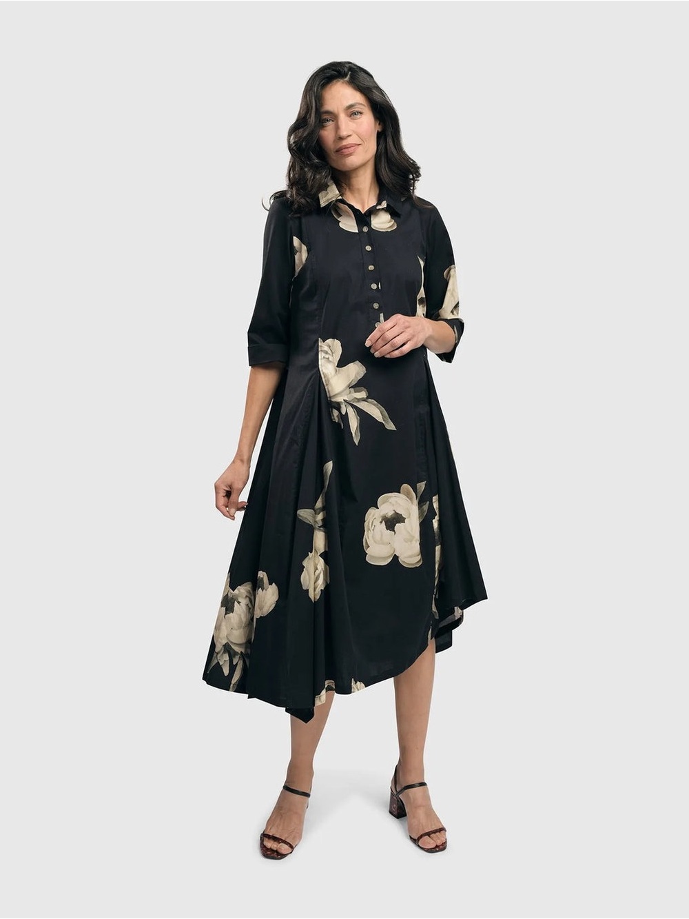 Alembika RENEE ASYMMETRICAL SHIRTDRESS, ROSES Size 2 - Picture 1 of 9